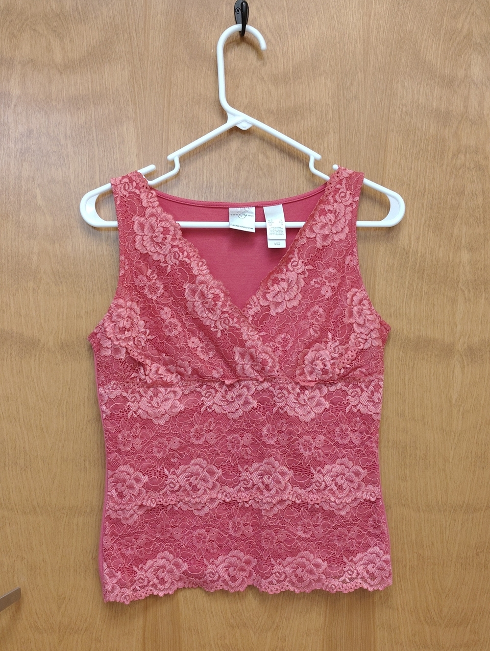 Emma James Rose Tank Top With Lace Overlay